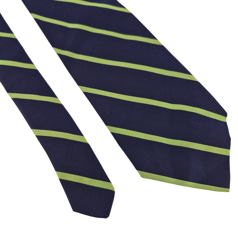 Brooks Brothers Makers Striped Silk Necktie Navy Green Mens USA Imported Fabric